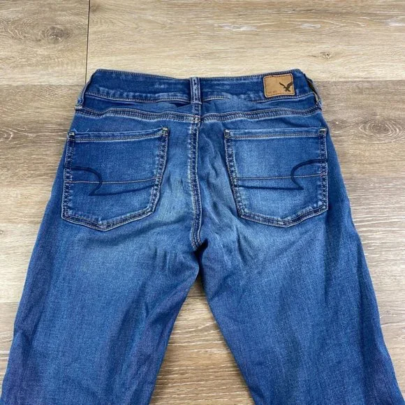 AMERICAN EAGLE Jegging Super Super Stretch Blue Denim Jeans Women's Size 2 - Picture 4 of 11
